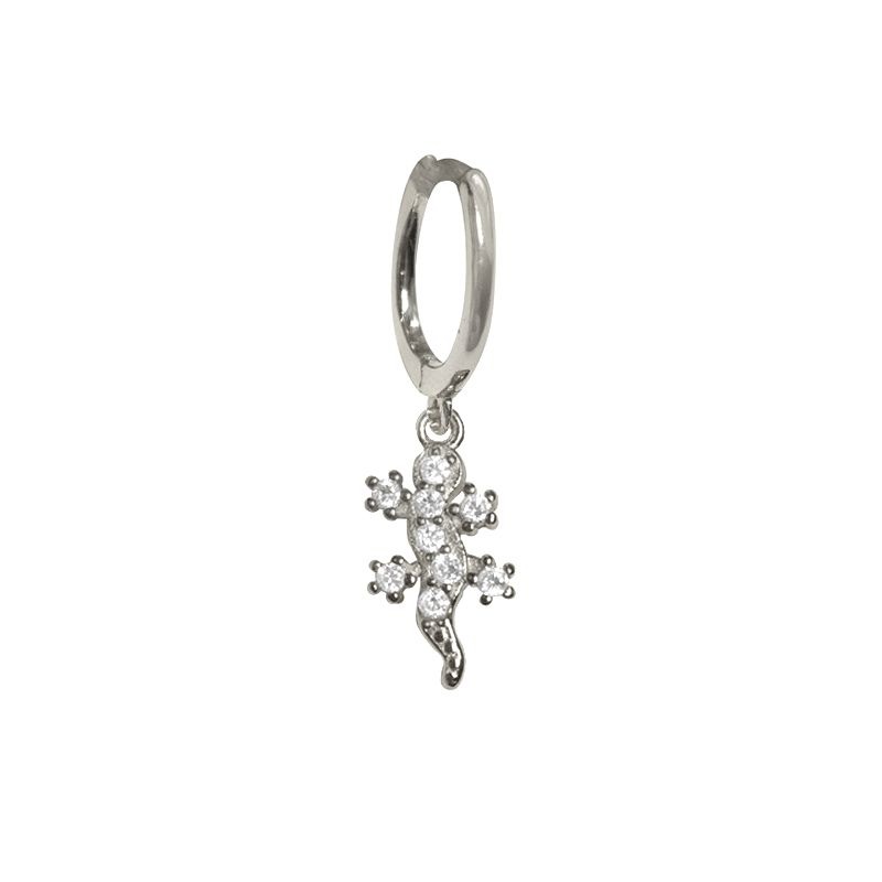 Pendiente plata salamandra
