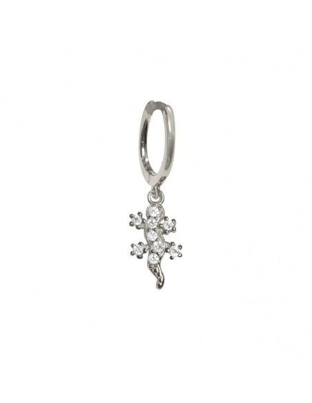 Pendiente plata salamandra