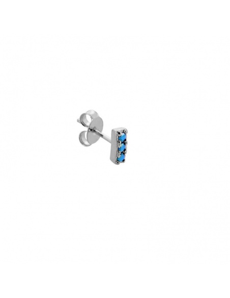pendiente mini  plata barra turquesa