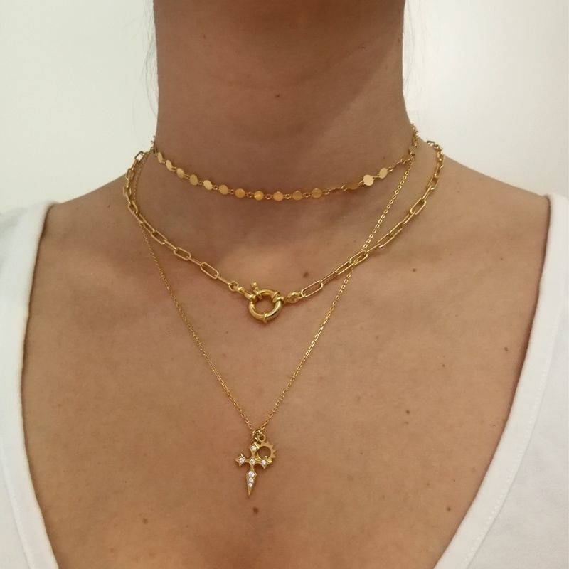 collar cadena rectangular y cierre oro 2