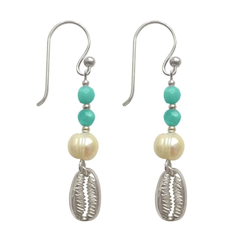 pendientes plata conchas creu