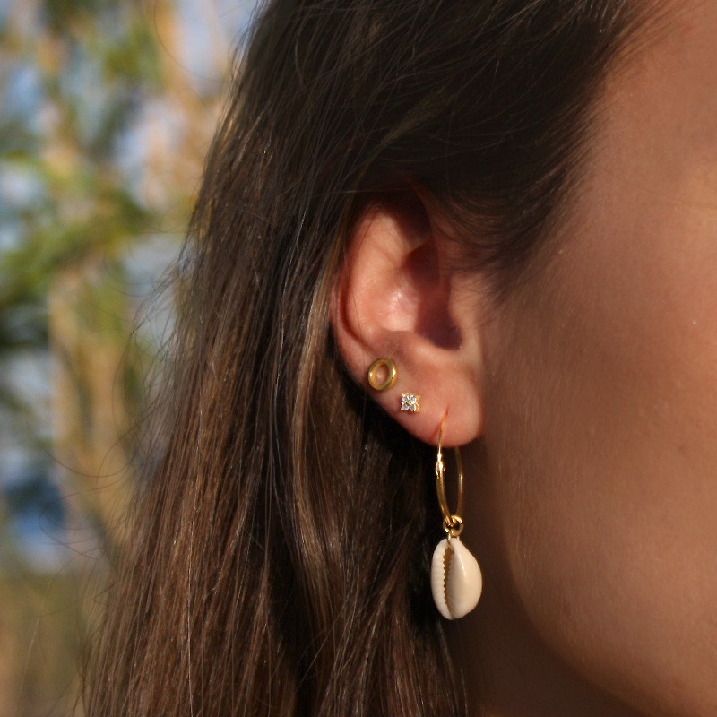 pendientes aros plata conchas 2