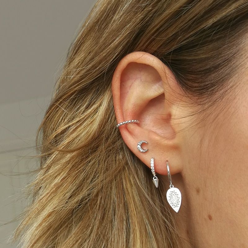 earcuff plata bolitas 2