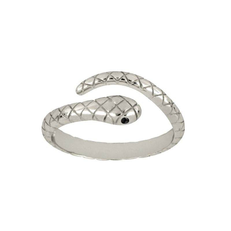 anillo serpiente plata