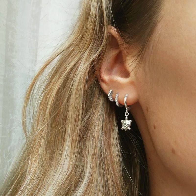 Pendientes plata tortuga 2
