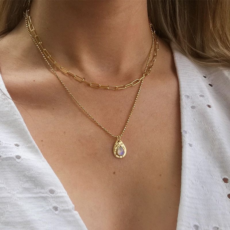 collar cadena rectangular oro 2