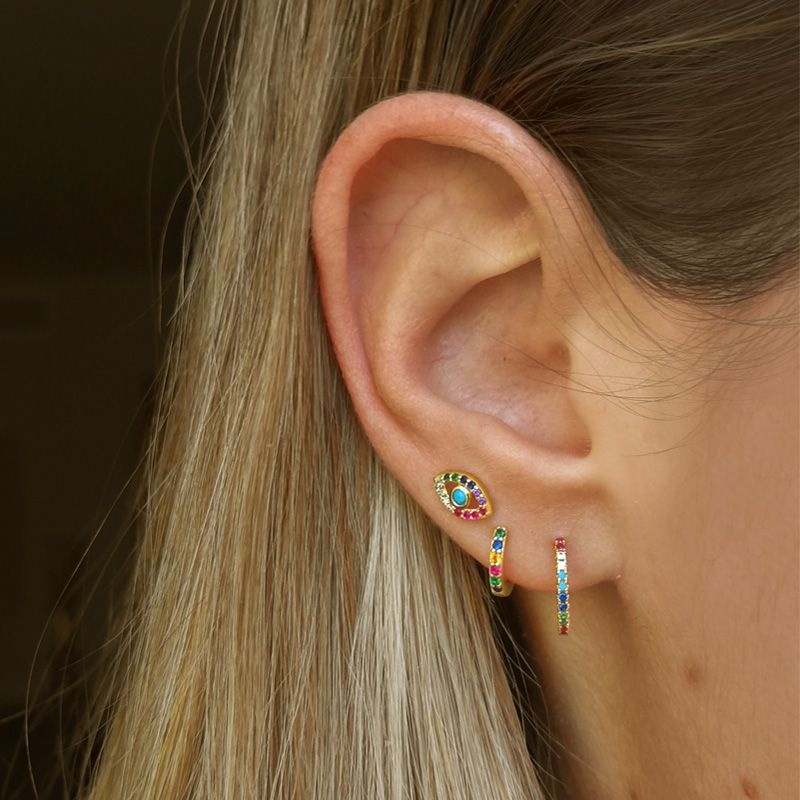 pendientes aros circonitas colores 2