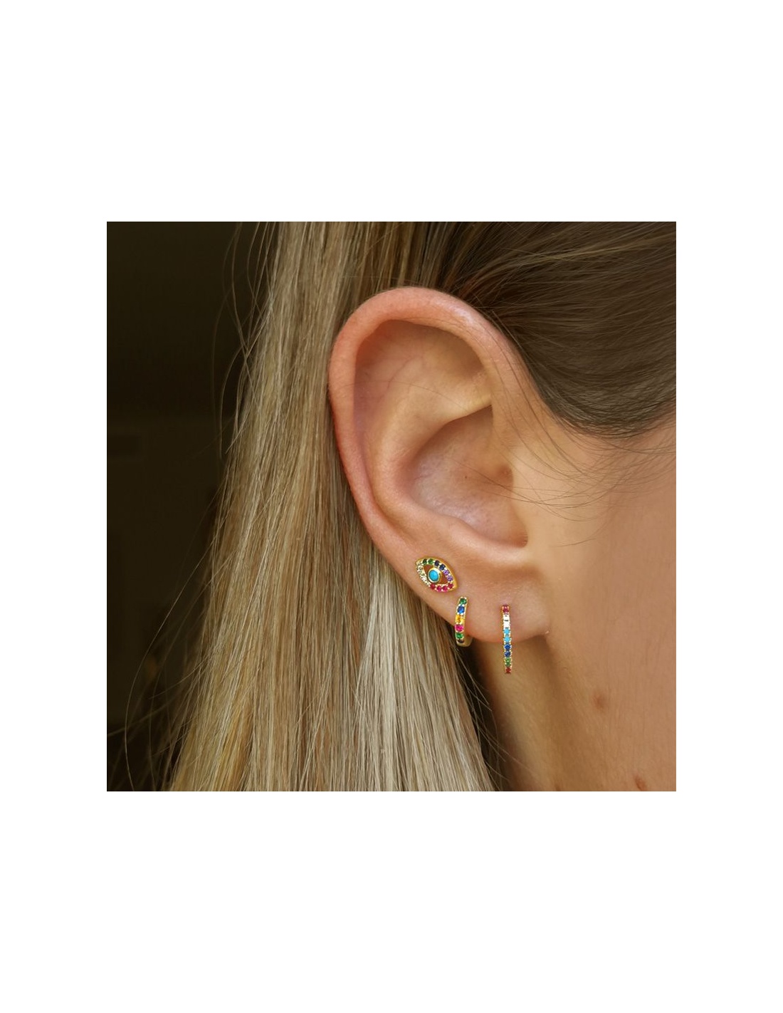 pendientes aro circonitas colores pendientes aro circonitas colores