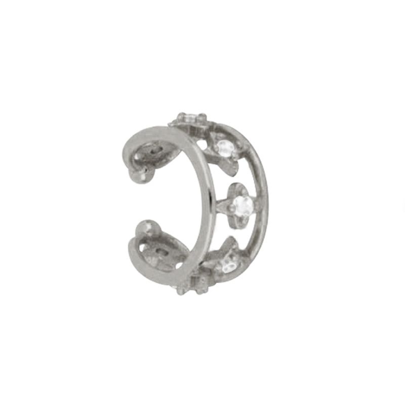 ear cuff flores circonitas
