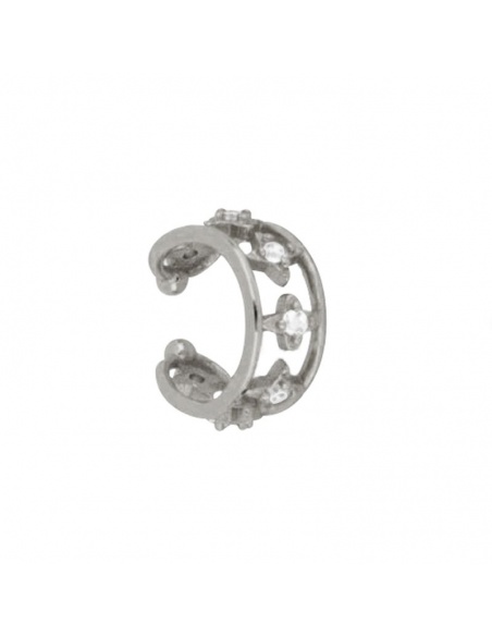 ear cuff flores circonitas
