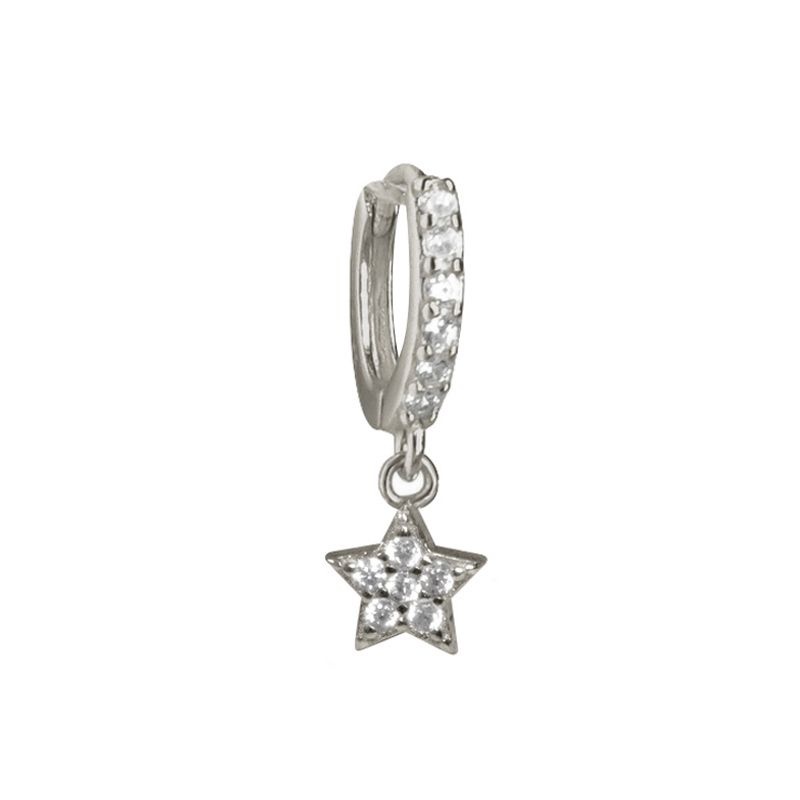 pendiente estrella plata circonitas