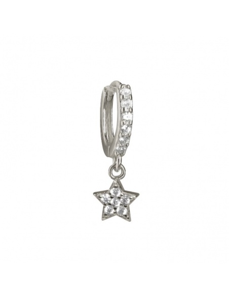 pendiente estrella plata circonitas