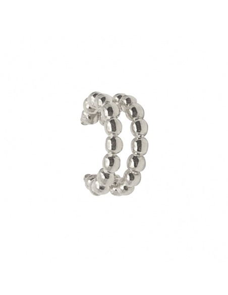 Ear cuff plata bolitas doble