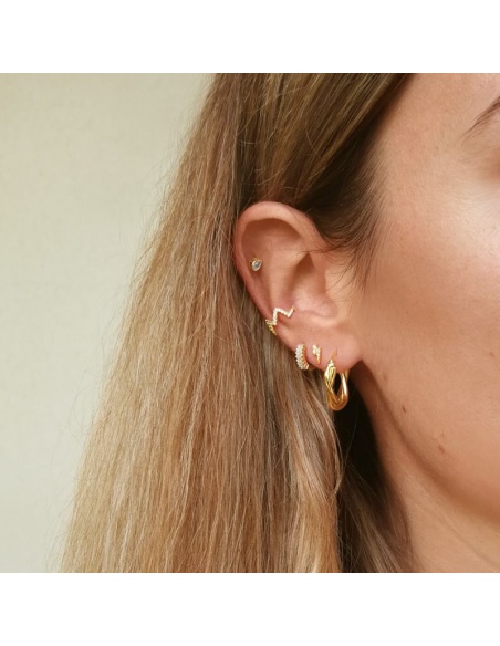 pendiente gota circonita oro