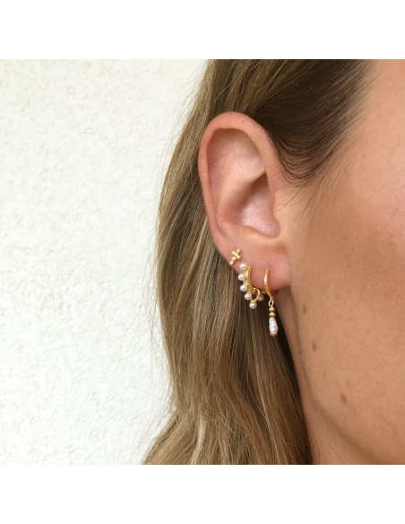 pendientes aros perlas plata