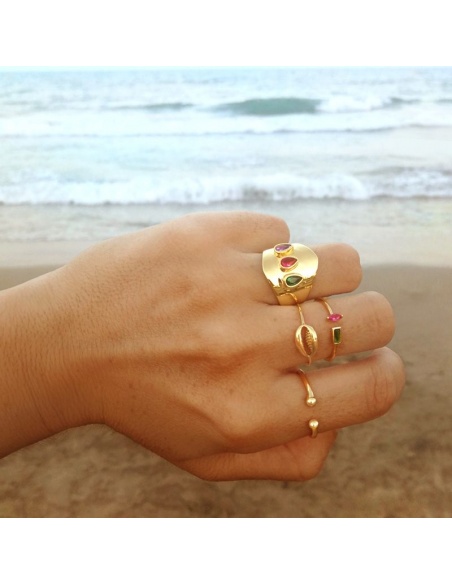 anillo oro concha