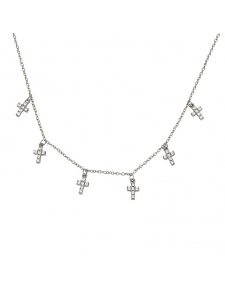 collar cruces plata