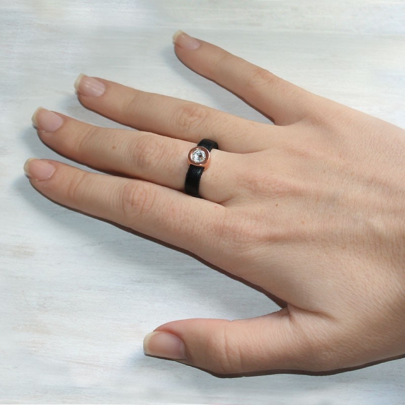 Anillo oro rosa y strass-lituania 2