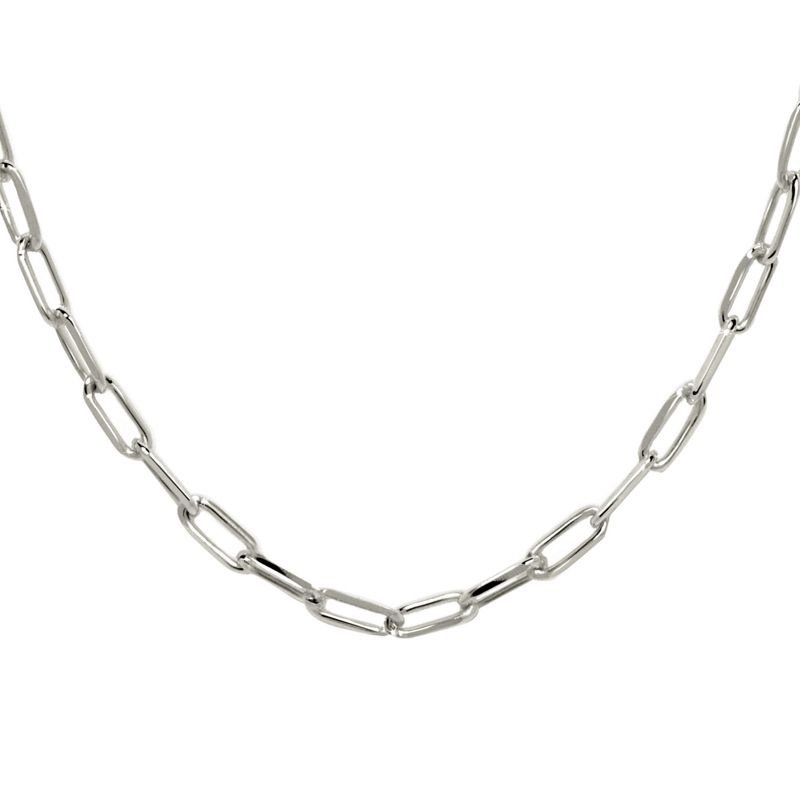 collar cadena rectangular plata