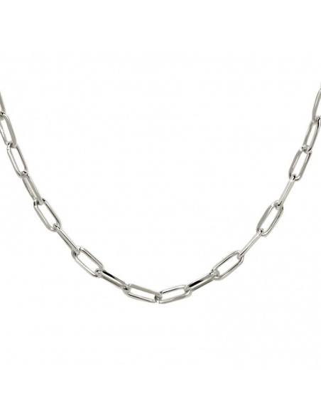 collar cadena rectangular plata