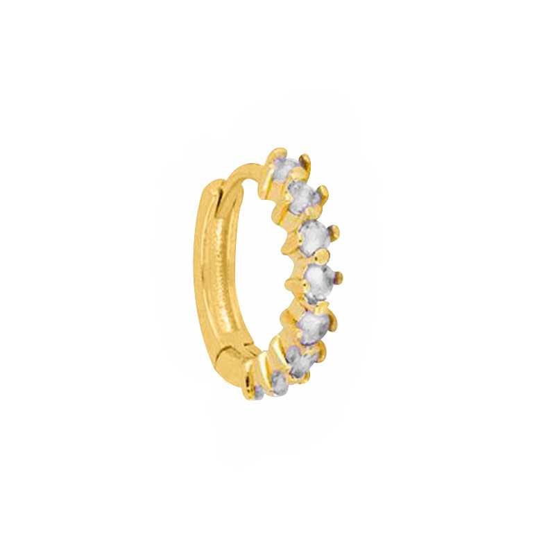pendiente aro circonitas oro
