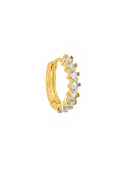 pendiente aro circonitas oro