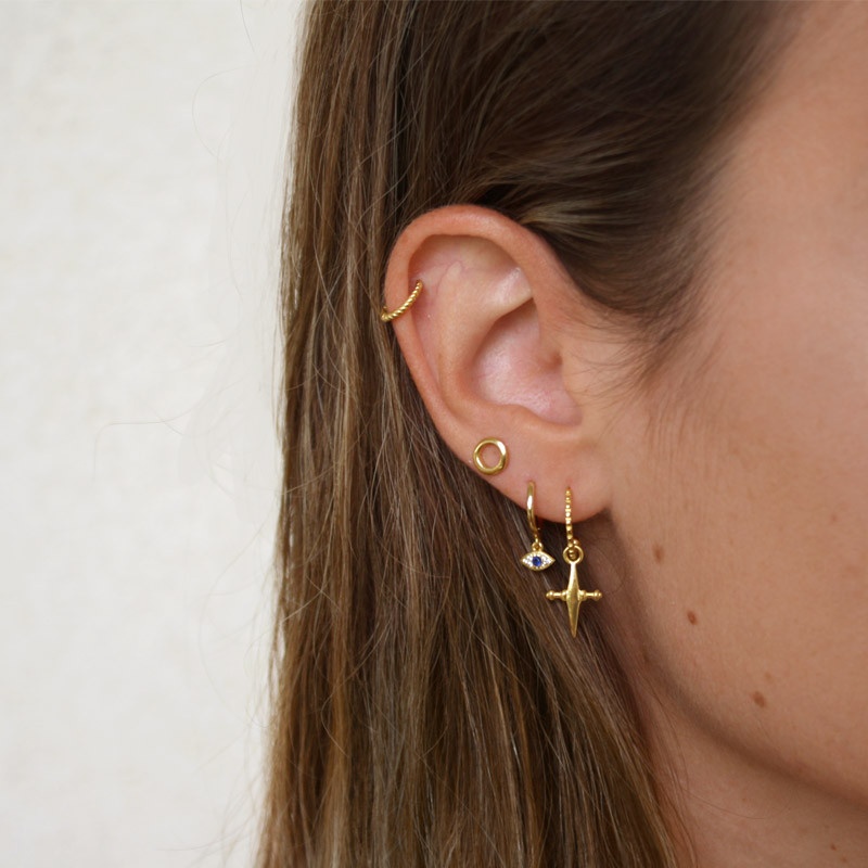 Pendientes ojo turco aro plata 2