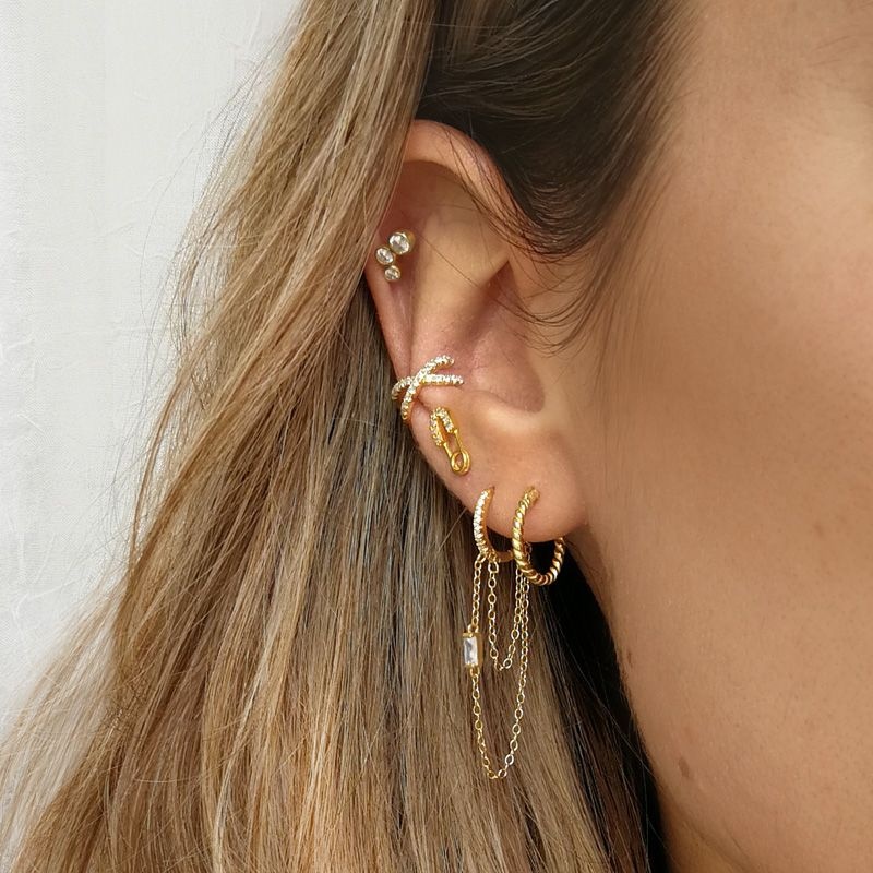 Pendiente cadena circonitas plata 2