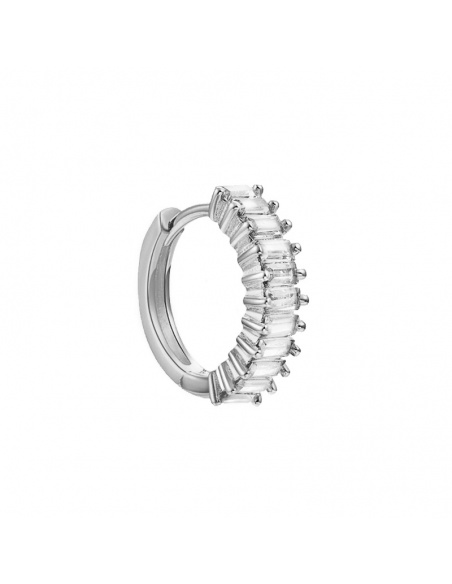 pendiente aro circonitas rectangulares plata pendiente aro circonitas rectangulares plata