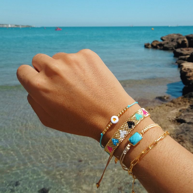 pulsera cadena eslabones rectangulares plata 2