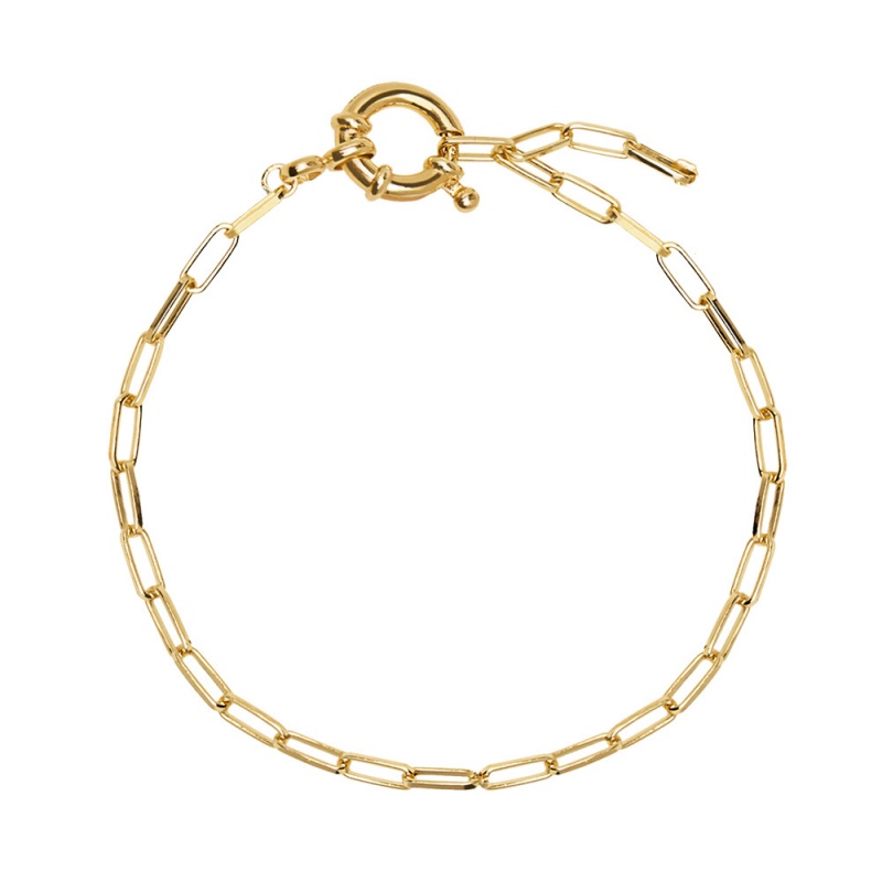 pulsera cadena eslabones rectangulares oro