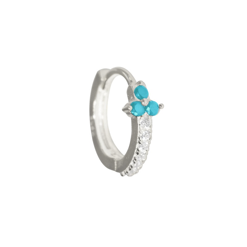 pendiente aro circonitas turquesas pendiente aro circonitas turquesas