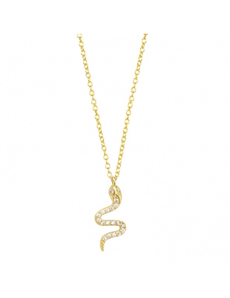 collar serpiente circonitas oro