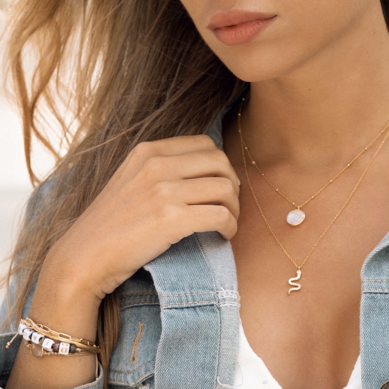 collar serpiente circonitas oro 2