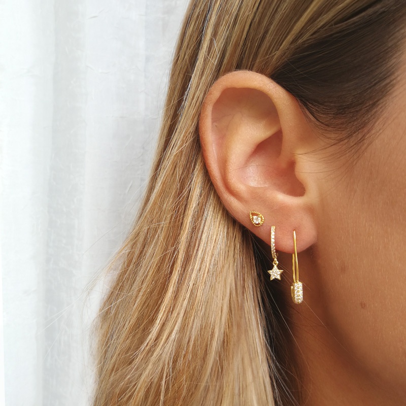 pendiente imperdible oro 2