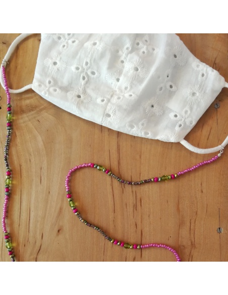 Cuelga mascarillas abalorios