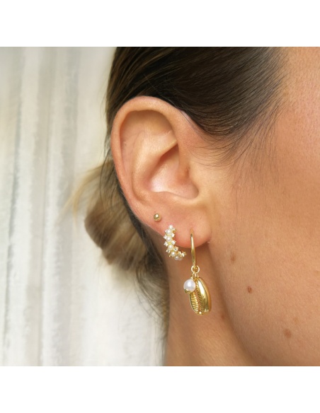 pendientes oro y perlas