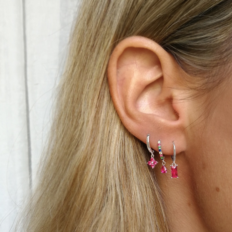 pendientes fucsia plata 2