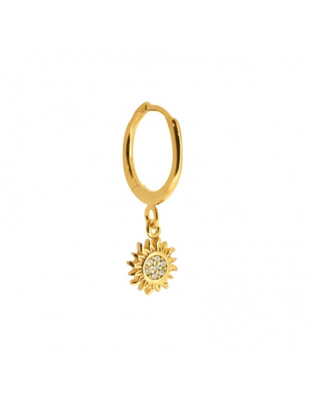pendiente sol circonitas oro