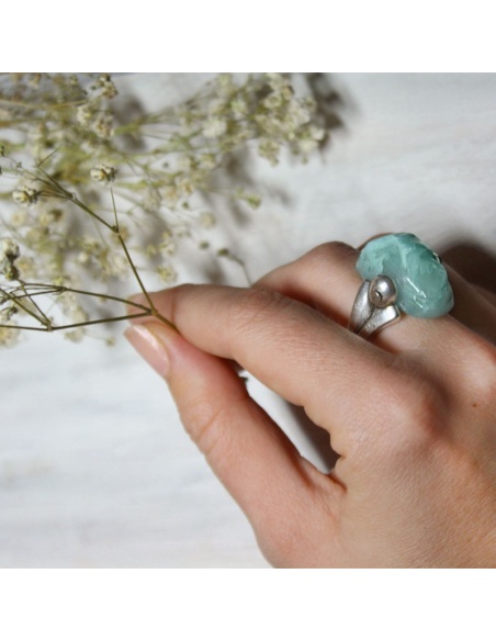 Anillo resina azul - Bisuka