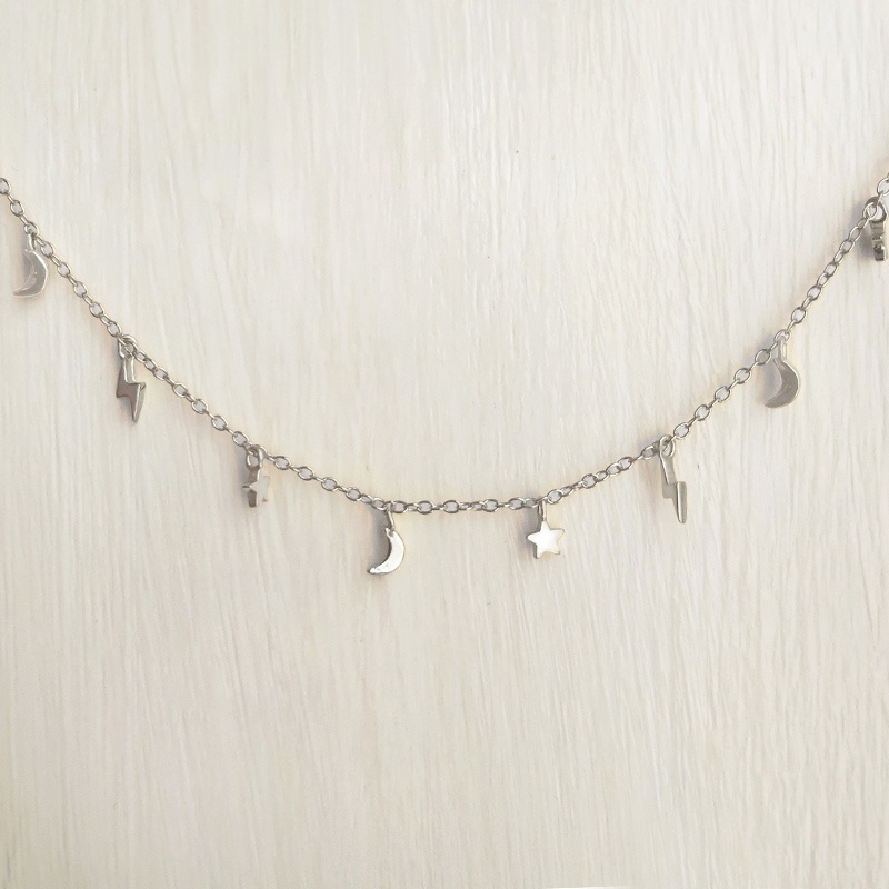 collar colgantes rayos plata cosmic