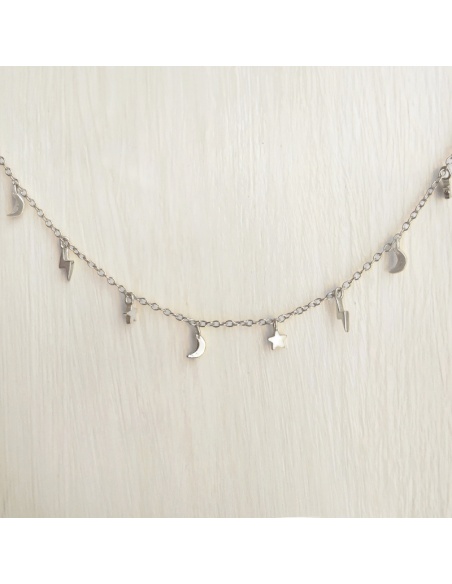 collar colgantes rayos plata cosmic