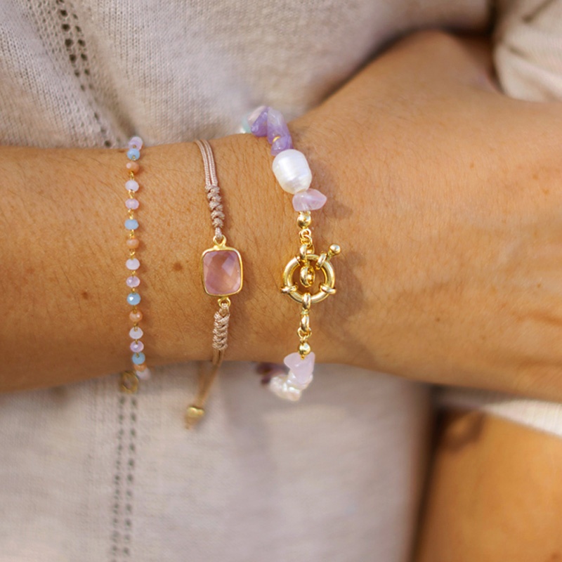 Pulsera plata perlas, amatistas,cuarzo 2