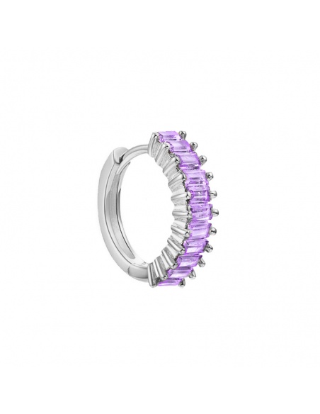 pendientes aro lila plata
