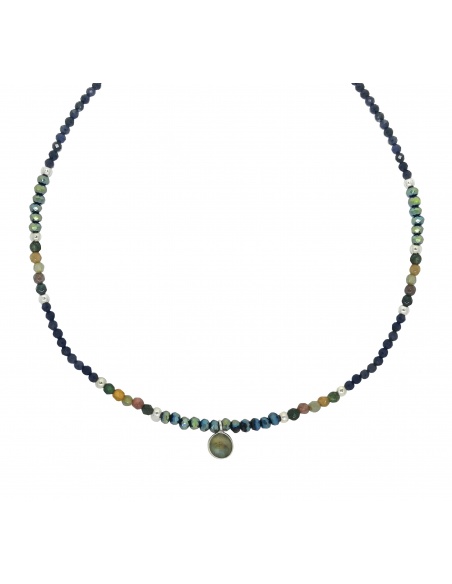 choker piedras naturales plata