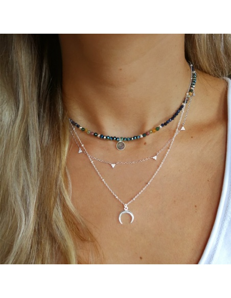 collar labradorita plata