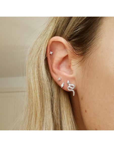 pendiente mini circonitas plata