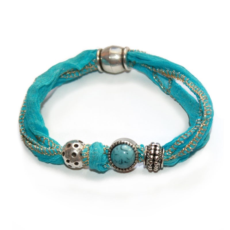 Pulsera seda azul-Cala