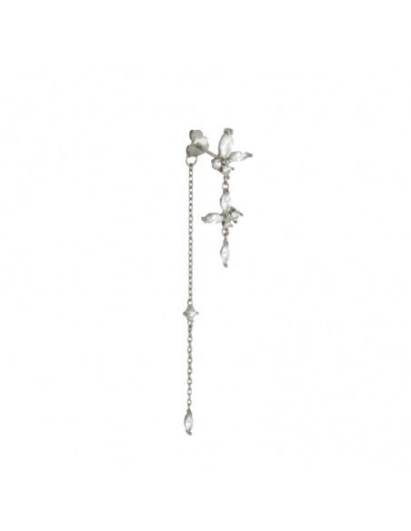 Pendientes plata largos circonitas