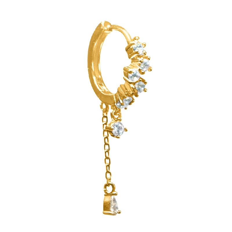 pendiente circonitas largo oro